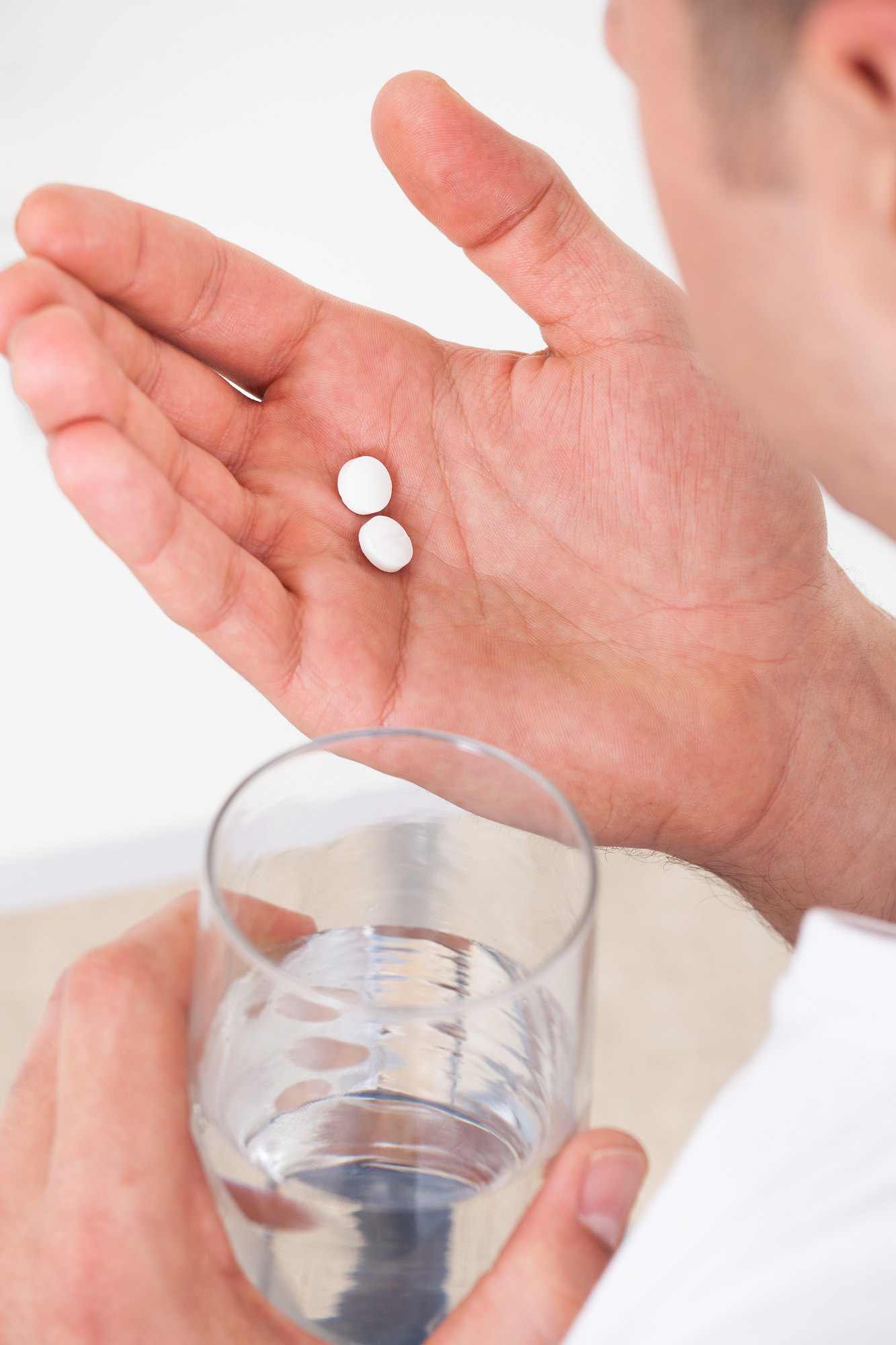 Man Taking Antibiotcs Illustration Man Taking Antibiotcs Illustration