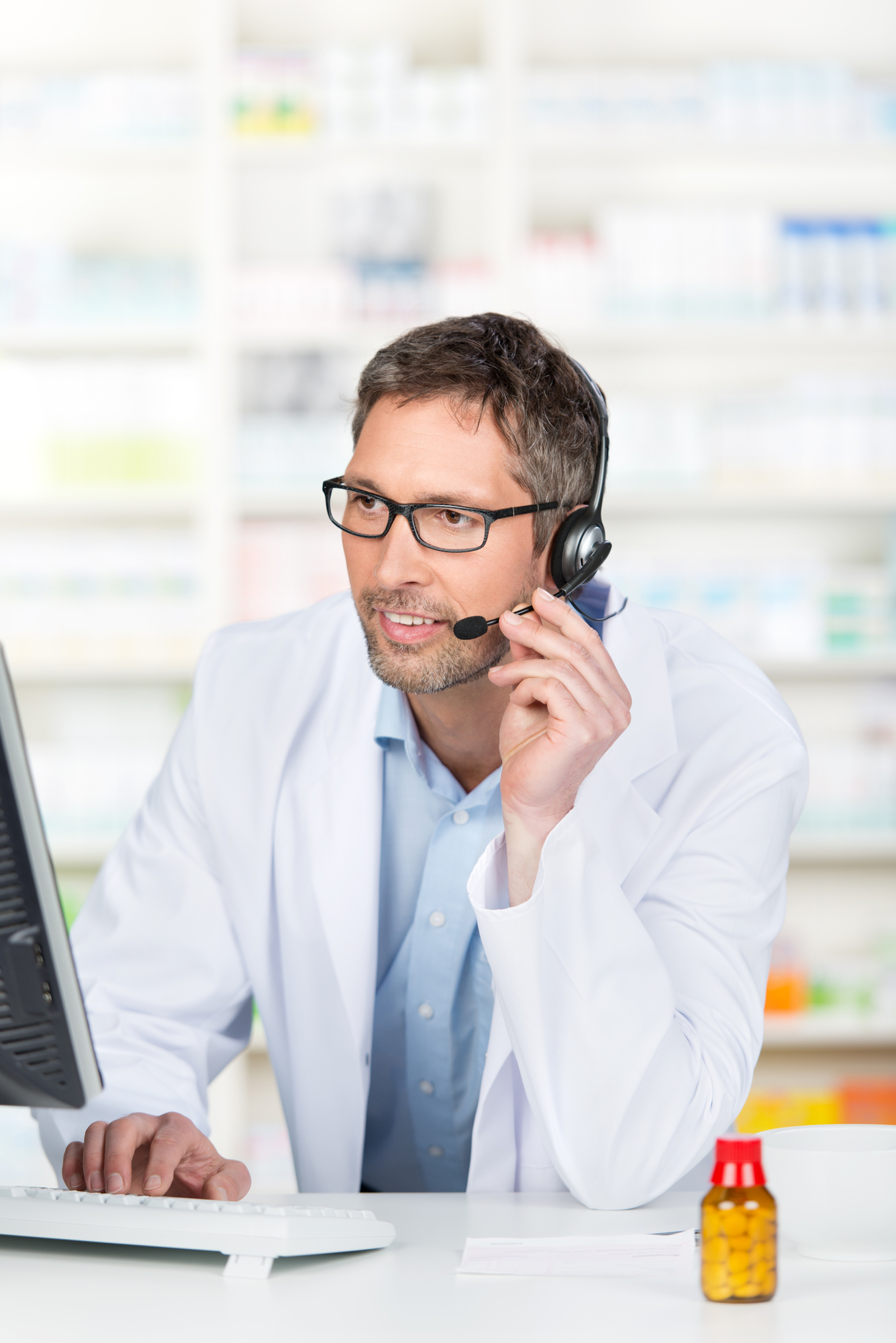 Pharmacist Wearing Headset Pharmacist Wearing Headset